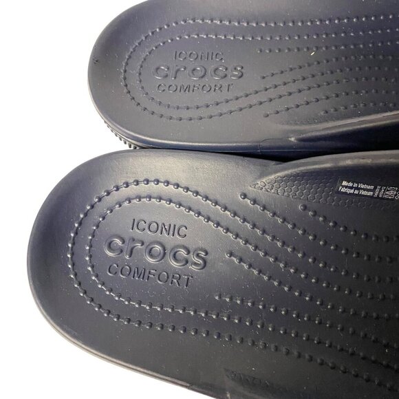 Crocs Classic Navy Blue Flip Flops Sandals Size‎ M10/W12 NWT - Picture 8 of 8